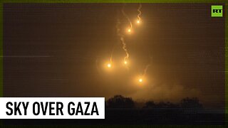 Flares lit up over Gaza as Israel deepens military assault