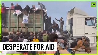 Palestinians storm aid trucks in Gaza