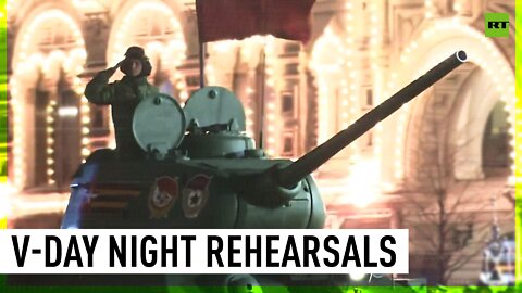 WW2 V-Day night rehearsal at Red Square