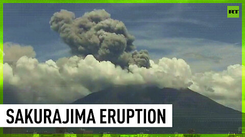 Japan's Sakurajima volcano erupts sending massive columns of smoke into the sky