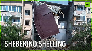 Apartment building partially collapses after Ukrainian shelling in Belgorod region