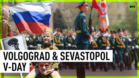 Victory Day celebration in Volgograd and Sevastopol