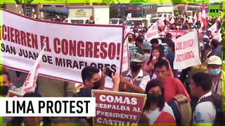 Hundreds demand Peruvian president dissolve Congress