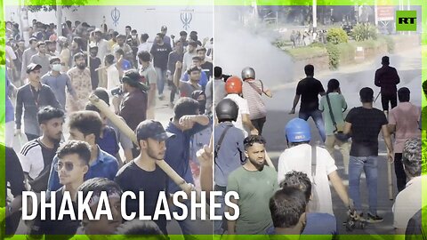 Projectiles vs tear gas | Chaos erupts in Dhaka following funeral prayers for job quota demo victims