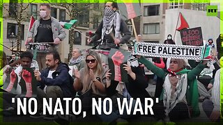 Pro-Palestine sit-in protest in Amsterdam