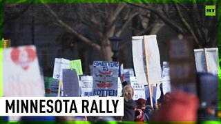 Hundreds rally outside Minnesota governor's office calling for higher wages for teachers
