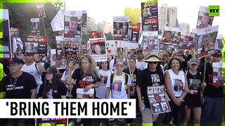 Thousands join relatives of Israeli hostages at Tel Aviv rally