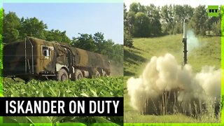 Iskander ballistic missile system in combat amid Ukraine conflict