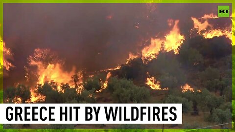 Major wildfires rampage across Greece