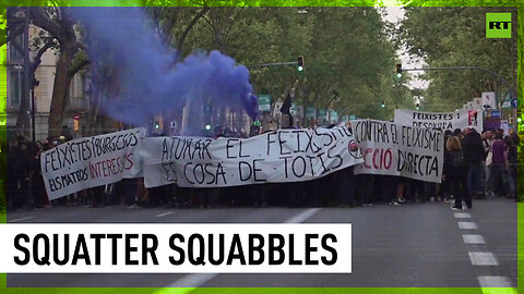Pro-squatters march amid heavy police presence in Barcelona