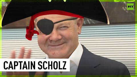German Chancellor spotted yohoho-ing with black eye patch at SPD meeting