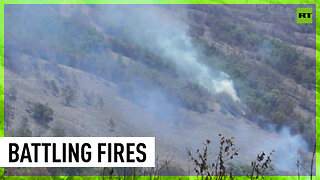 Forest fires rage in Bromo Tengger Semeru National Park, Indonesia
