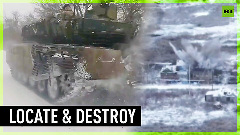 Russian tank crew destroys temporary Ukrainian troop accommodation