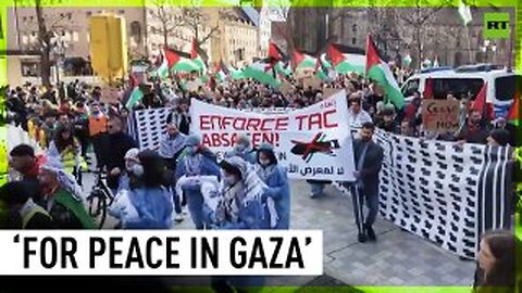 Palestine supporters march in Germany demanding Gaza ceasefire