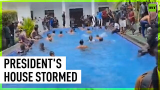 Protesters storm president’s home in Sri Lanka, hop into his pool