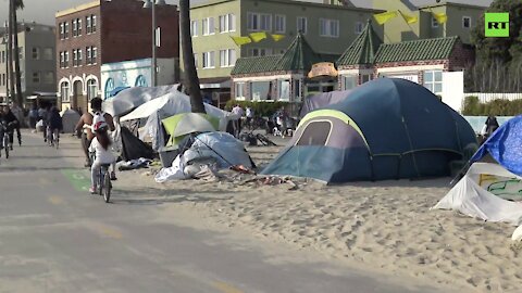 Call for homeless people to camp on beaches, parks sparks fury in LA
