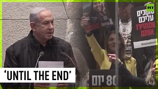 Netanyahu heckled during Knesset speech while he pledged to continue war in Gaza