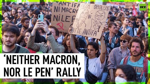 Protesters denounce Macron and Le Pen ahead of election's 2nd round