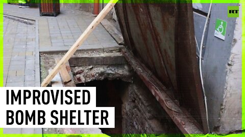 Lvov residents turn basement into improvised bomb shelter