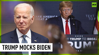 ‘Where am I going?’: Trump mocks Biden during speech in Manchester