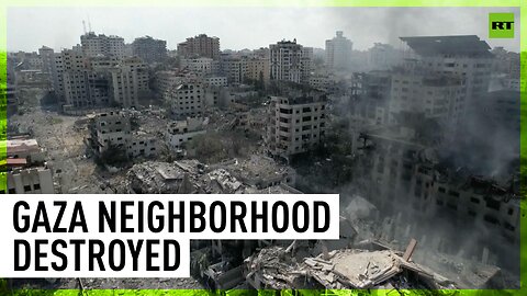 Gaza neighborhood devastated following Israeli strike