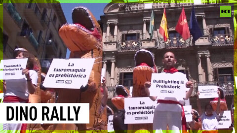 'Bullfighting is prehistoric' | Spanish activist protest against bull-run festival
