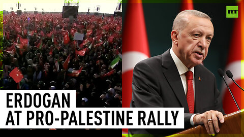 Erdogan addresses public at massive pro-Palestine rally in Istanbul