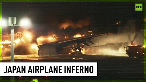 Japan Airlines passenger plane in flames at Tokyo’s Haneda Airport