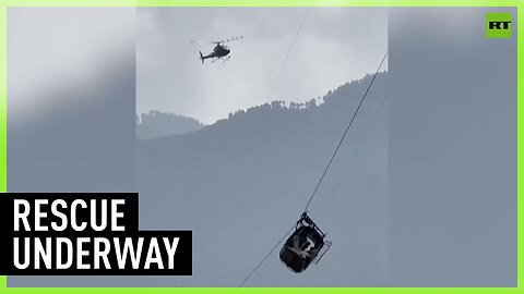 Rescue underway as 8 people trapped on cable car
