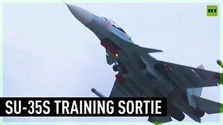 Fighter pilots perform training sorties in Su-35S jets