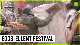 Egg-throwing festival celebrated in Alicante, Spain