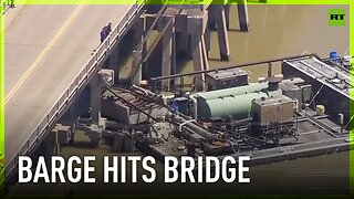 Barge hits bridge in Texas causing oil spill