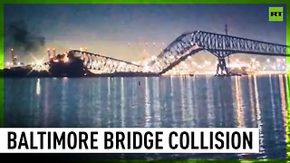 Baltimore bridge collapses after being hit by container ship