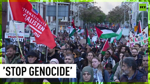 'Dead kids is not self defense' | Thousands rally in the Hague against Israeli offensive in Gaza