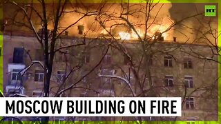 Roof of residential building on fire in Moscow - reports