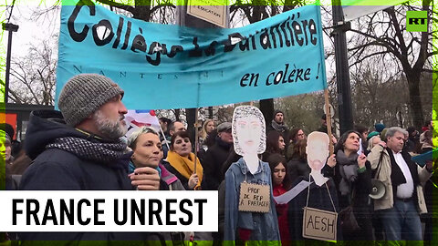 Clashes erupt at rally against Macron’s pension reform in Nantes