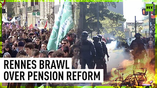 French protesters clash with police following pension reform plan approval