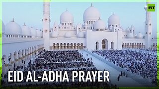 Muslims gather for Eid al-Adha prayer at Abu Dhabi mosque