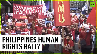 Manila residents protest on International Human Rights Day