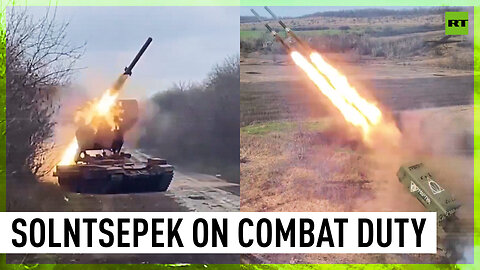 Russian heavy flamethrower system Solntsepek strikes Ukrainian strongholds
