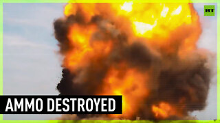 Russia’s National Guard destroy Ukrainian ammunition