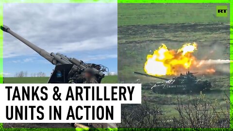 Russian tanks, artillery units fire at Ukrainian military positions