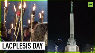 Thousands march with torches in Riga to remember Latvian Freedom Fighters
