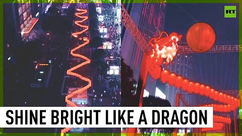 170-meter-long Chinese lantern dragons welcome New Year