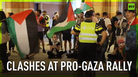 Police clash with pro-Palestine protesters in Amsterdam Central Station