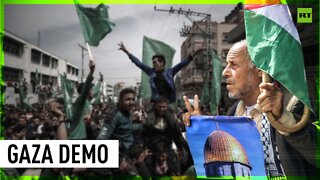 Demo in Gaza in support of Palestinians in Jerusalem