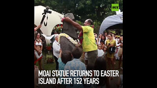 Moai statue returns to easter island after 152 years