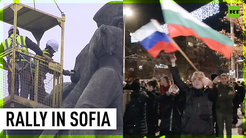 Protest against dismantling of Monument to Soviet Army held in Sofia