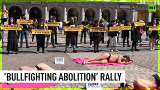 Animal rights activists rally against San Isidro bullfighting