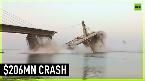 Massive under-construction bridge in India collapses into river